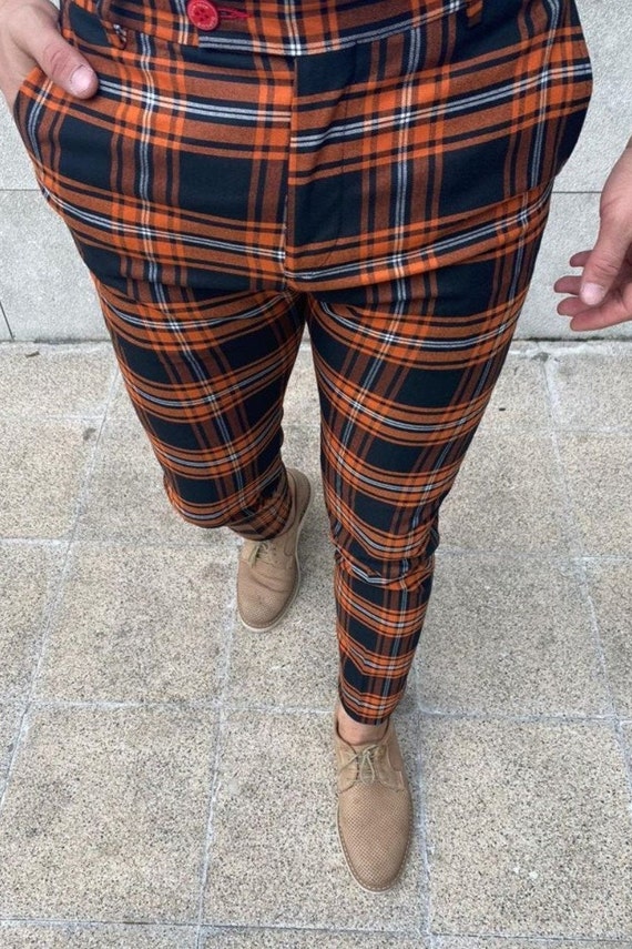 Men's Fashion Plaid Pants - Etsy Australia