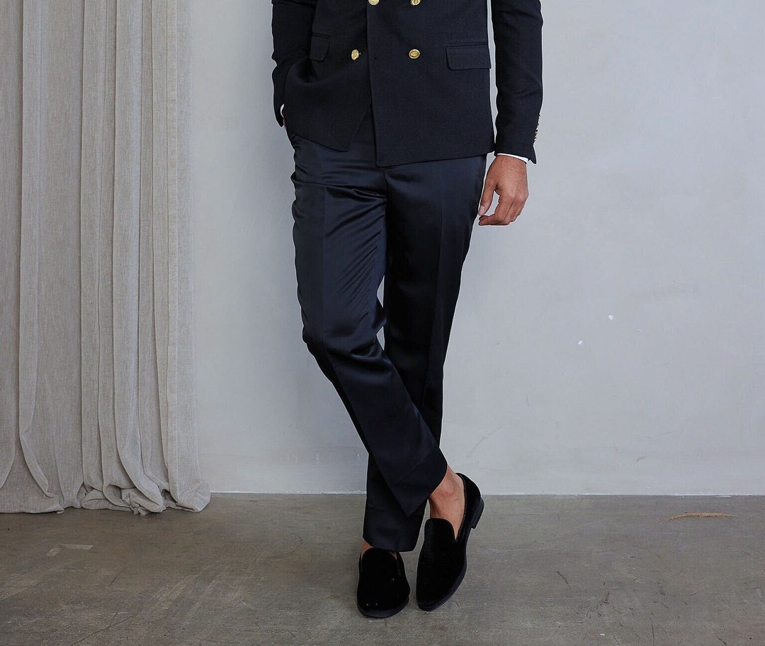 Men's Black Velvet Loafers Etsy