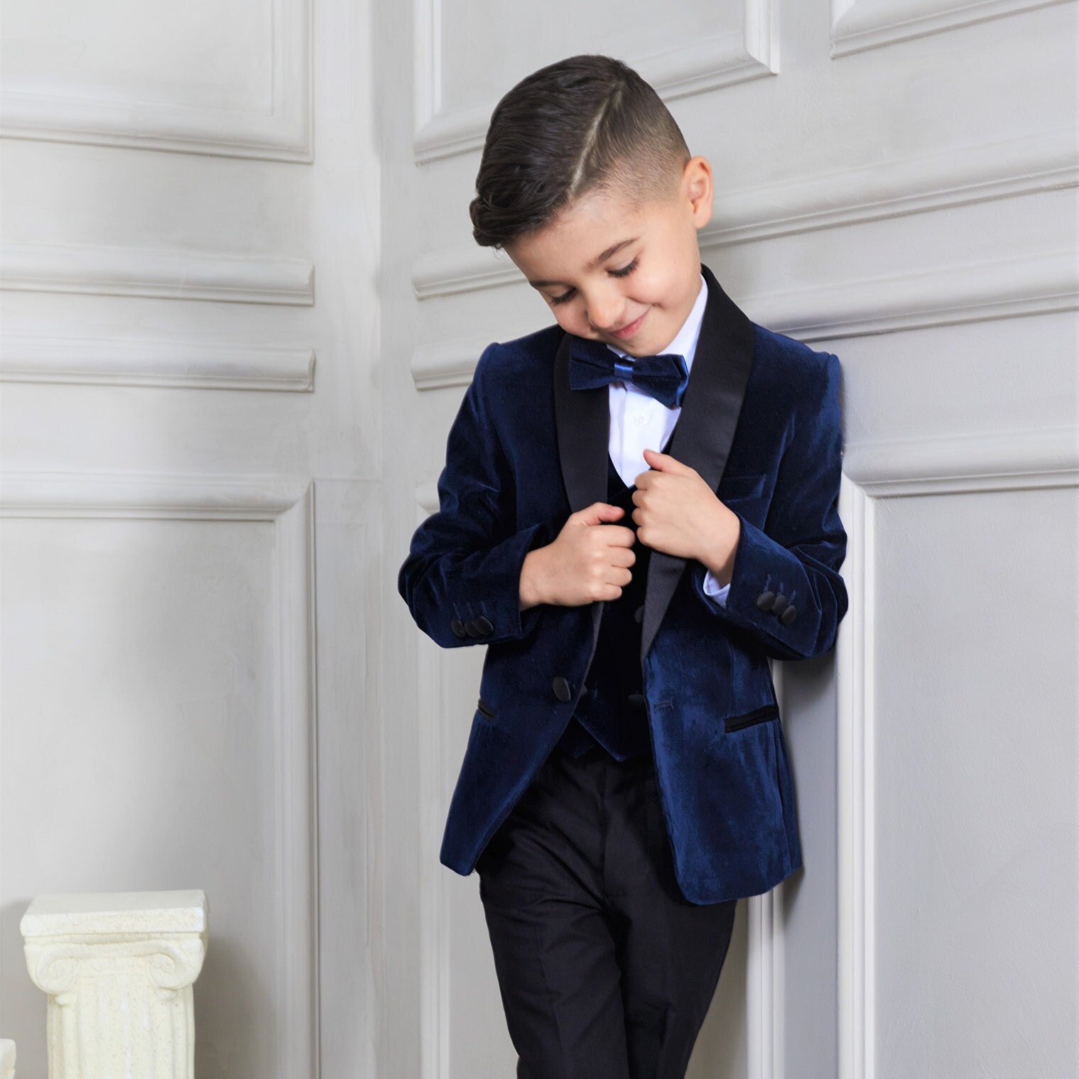 Royal Blue Velvet Jacket + Bowtie