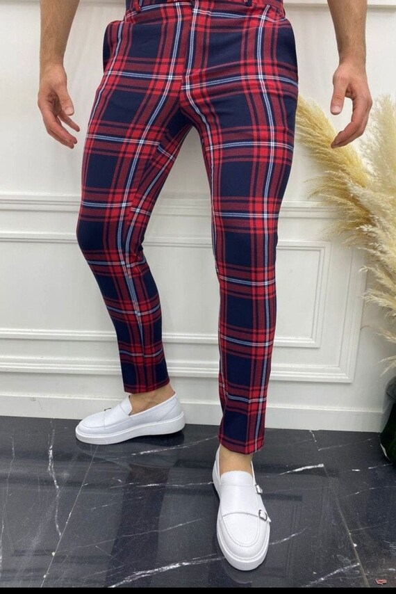 Men's Fashion Plaid Pants | Etsy Australia