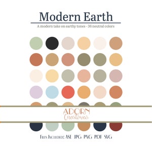 36 Boho Colors for Branding Design, Weddings, Design - Neutral Color Palette - Modern Boho Color Scheme - Works with PS and AI,