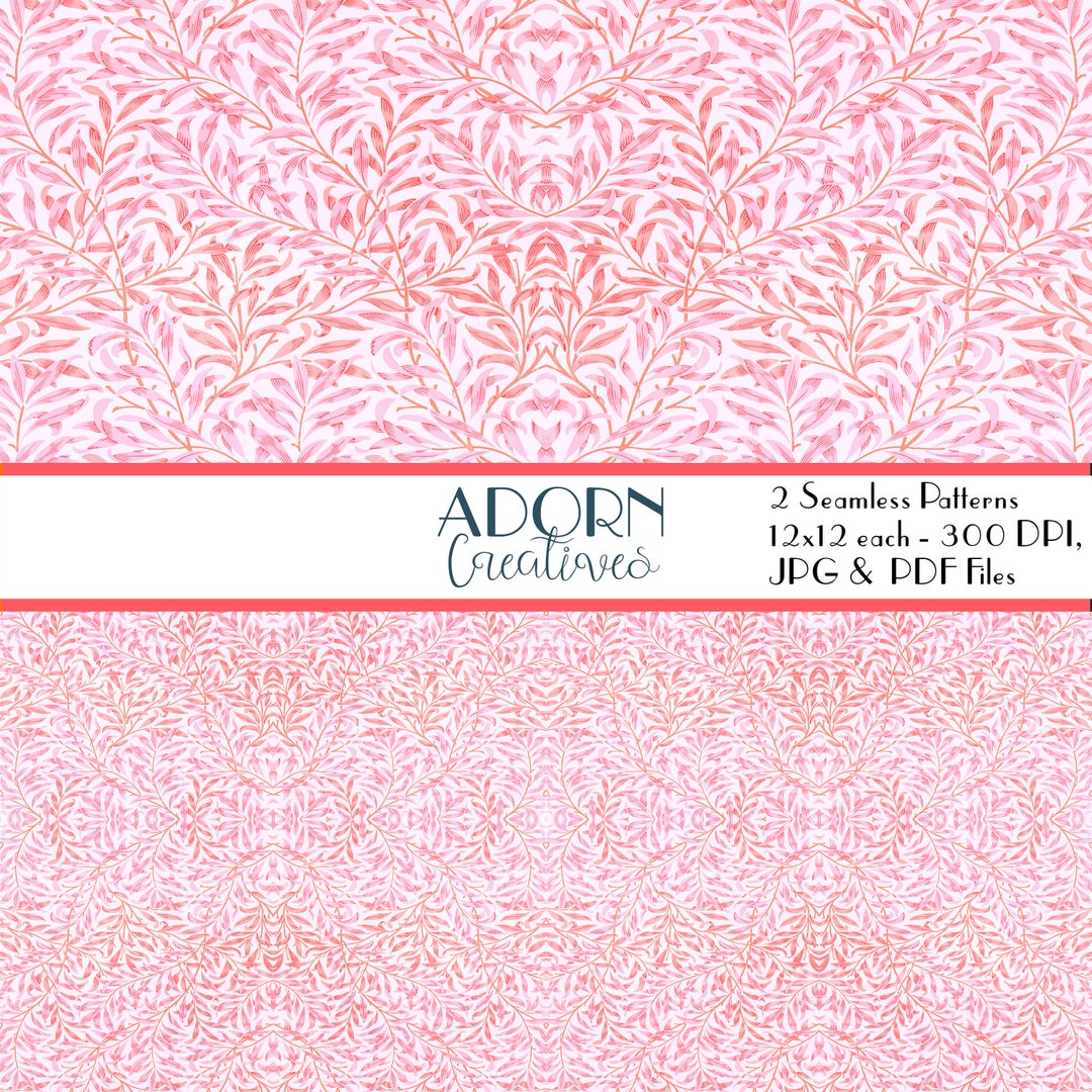 Pink Paper Patterns Pink Art Nouveau Pattern, Vintage Paper, William Morris Pattern ...