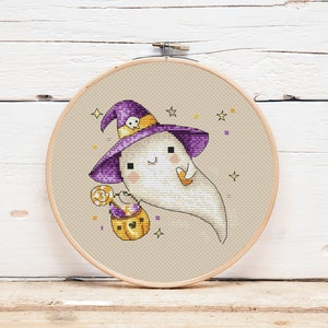 Halloween Cross Stitch Pattern - Downloadable Cross Stitch Chart - PDF Pattern - Modern Cross Stitch - Counted Cross Stitch Chart