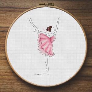 Ballerina Girl Cross Stitch Pattern - Dancer Ballet (PDF Pattern)