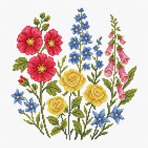 Cottage Garden Flowers Cross Stitch Pattern PDF - Etsy UK
