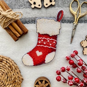 Cross Stitch Pattern Christmas Stocking - Christmas Decoration- Downloadable Cross Stitch Chart - PDF Pattern