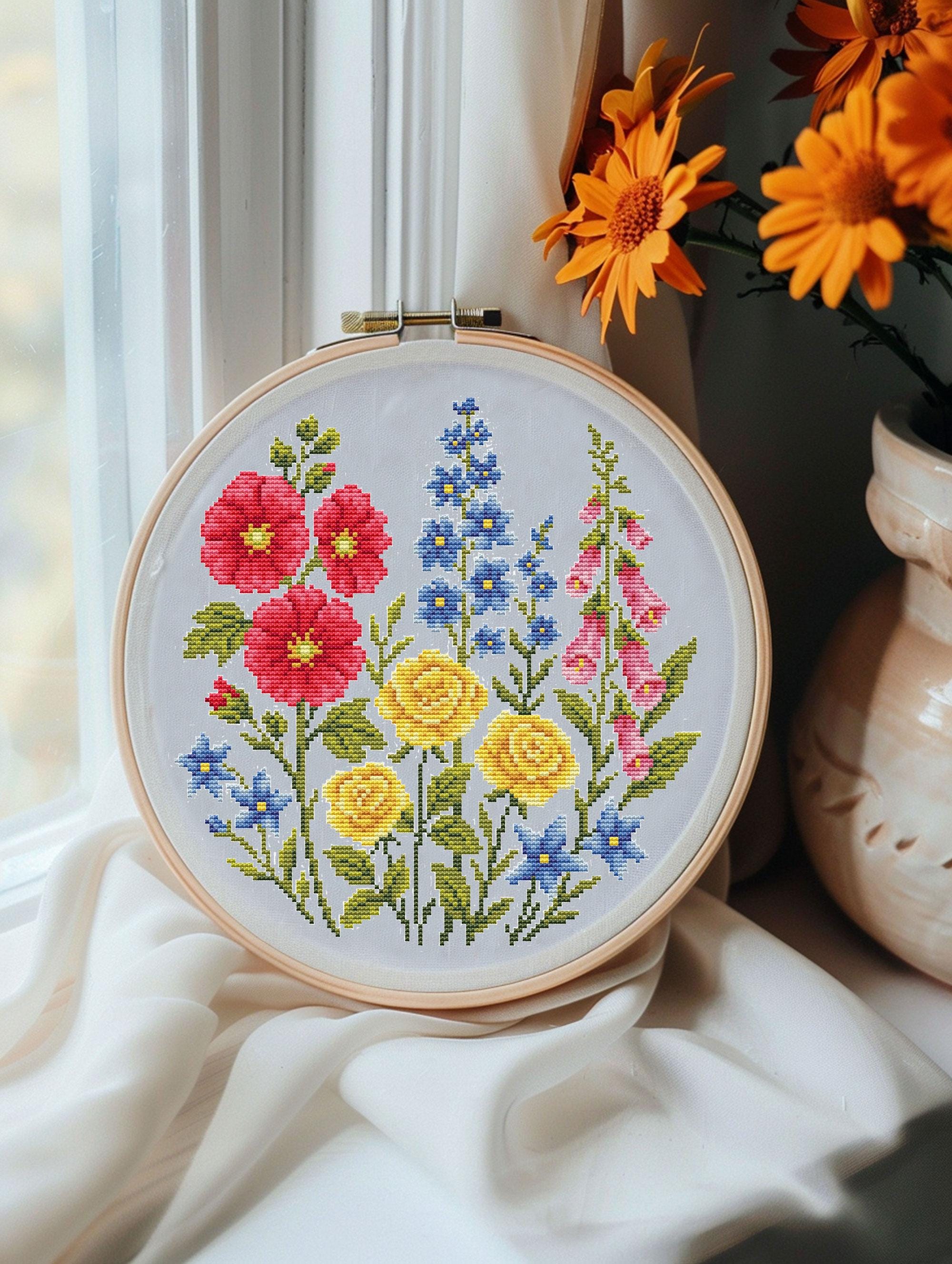Cottage Garden Flowers Cross Stitch Pattern PDF - Etsy UK