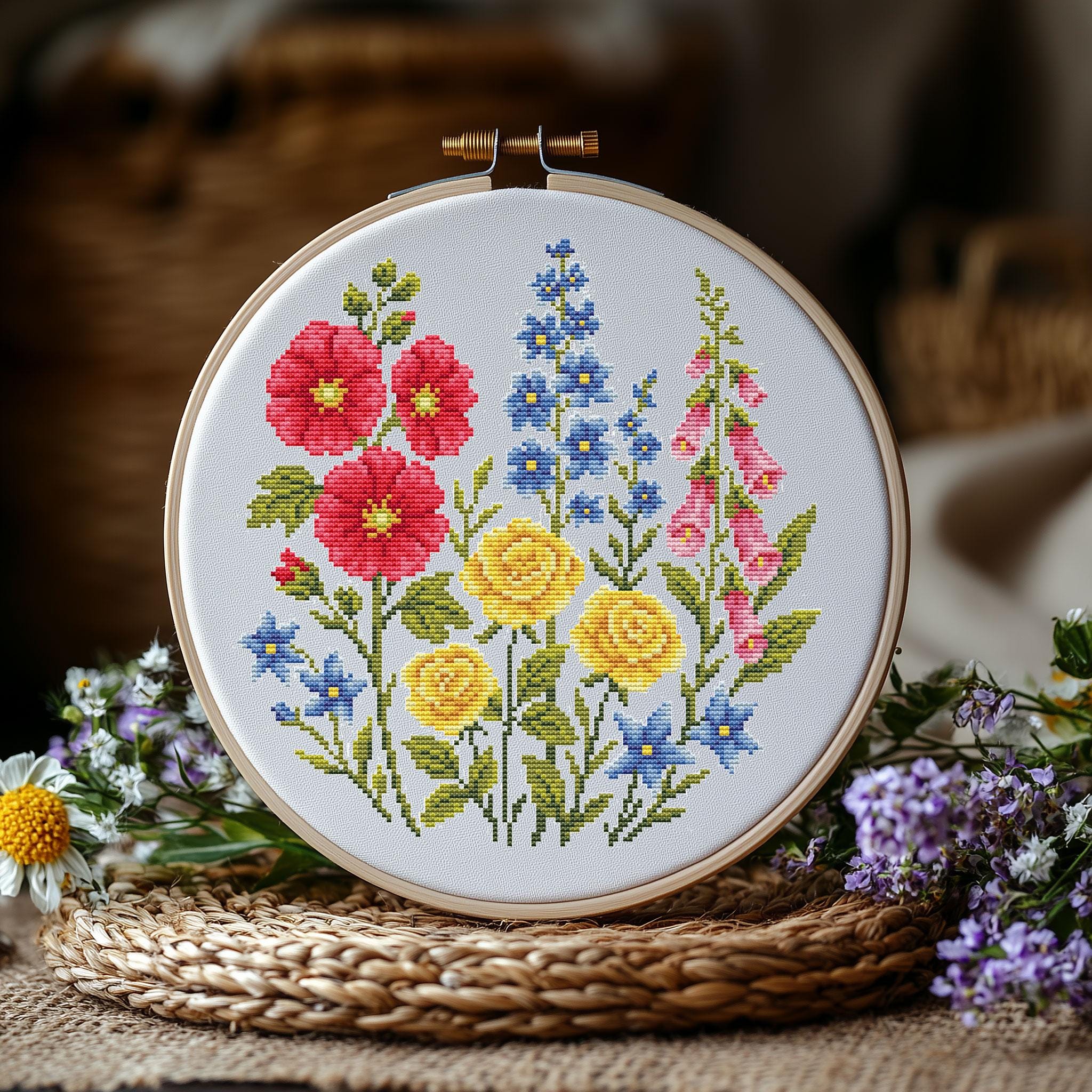 Cottage Garden Flowers Cross Stitch Pattern PDF - Etsy UK