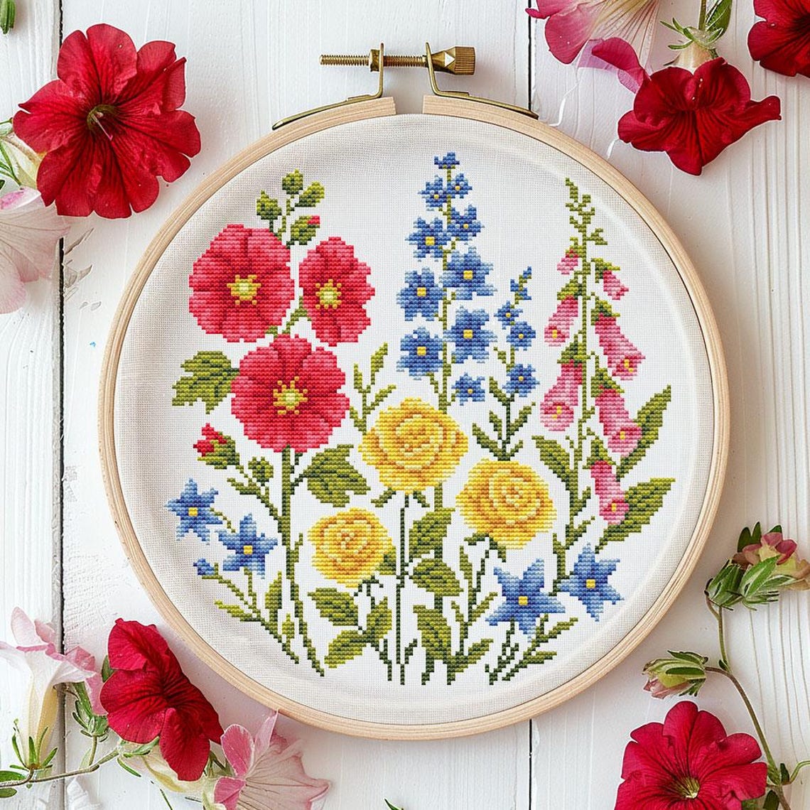 Cottage Garden Flowers Cross Stitch Pattern PDF - Etsy