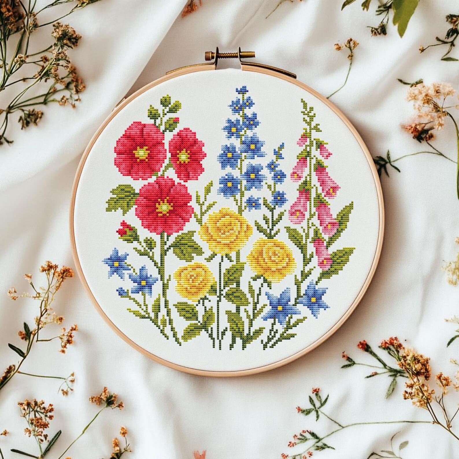 Cottage Garden Flowers Cross Stitch Pattern PDF - Etsy UK