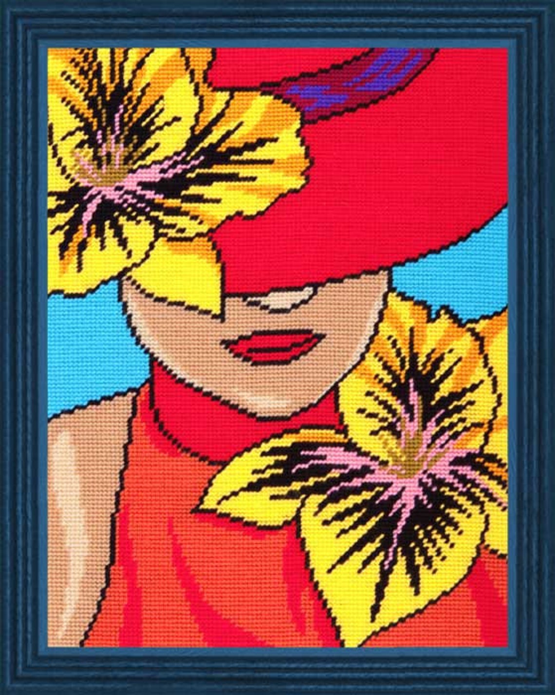 Modern Needlepoint Kits with Yarn DIY Craft kit Women Etsy