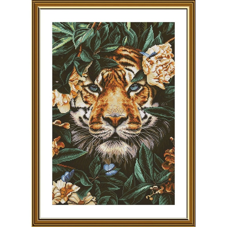 Cross Stitch Kit Animals Embroidery Designs Tiger Counted Cross
