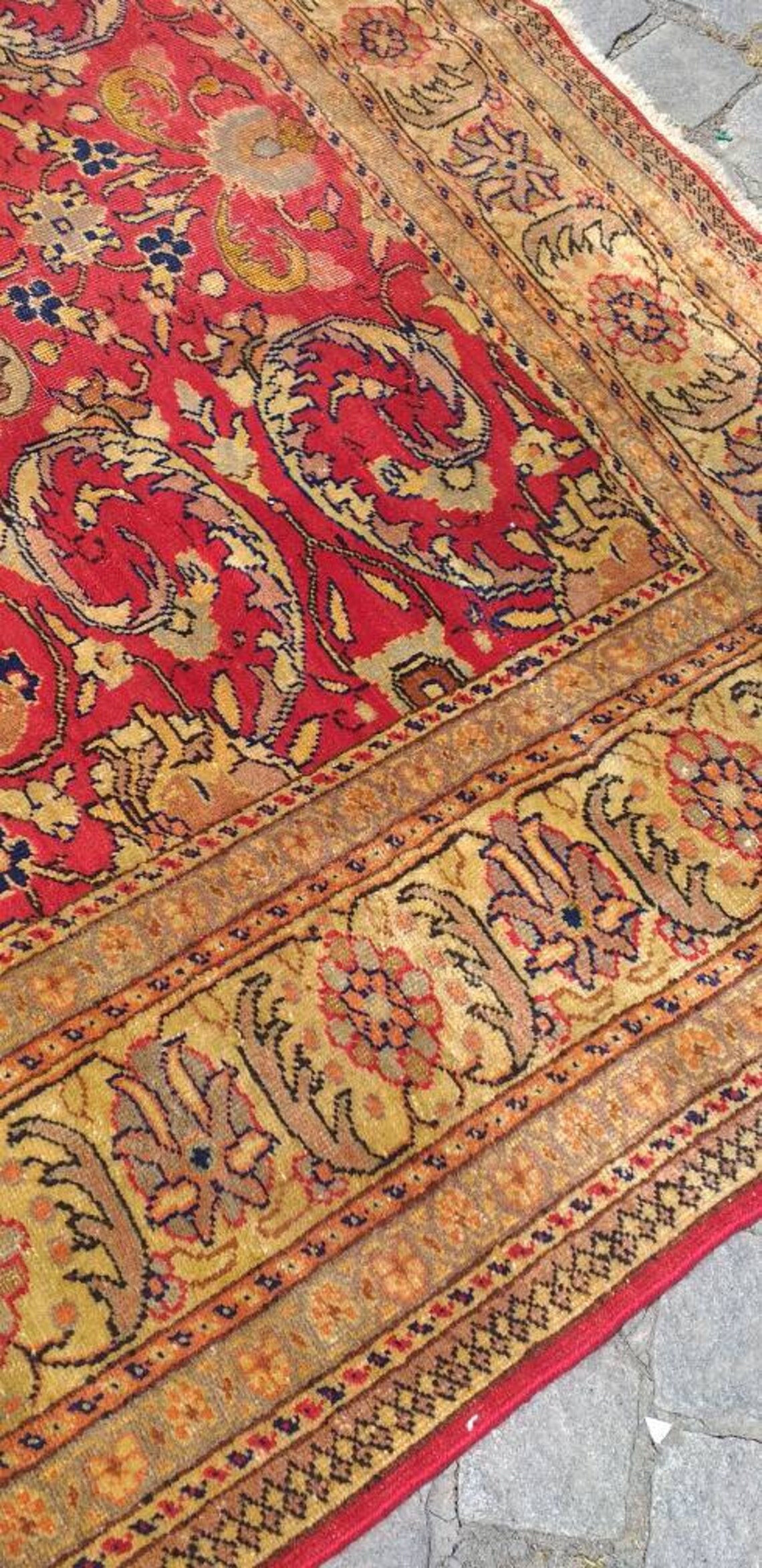 Wool And Cotton Turkish Carpet 100 Handmade 9.4 6.6 feet Etsy