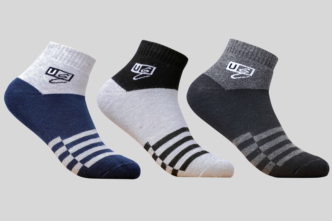 Colorful Design Terry Cotton Ankle Length Socks for Men Etsy