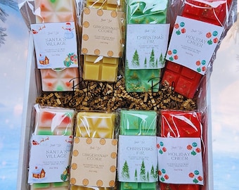 8 Pack Christmas Wax Melts, Christmas Holiday Scents, Winter Scents Soy Wax Melts, Scented Snap Bar Wax Melts