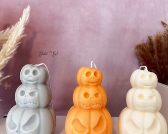 Vela de abóbora, vela de Jack-O-Lantern, abóbora de Halloween, vela de Halloween, velas de outono, decoração de Halloween, vela assustadora