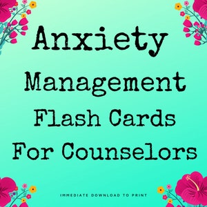 Habilidades de enfrentamento para gerenciamento de ansiedade FLASH CARDS Terapeuta Conselheiro Ferramentas de saúde mental Planilhas de trabalho Aconselhamento Download digital