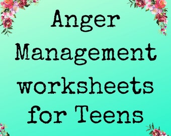 Teen Therapy ANGER MANAGEMENT WORKSHEETS Counseling Support Therapist Tool Worksheet Printable Digital Download