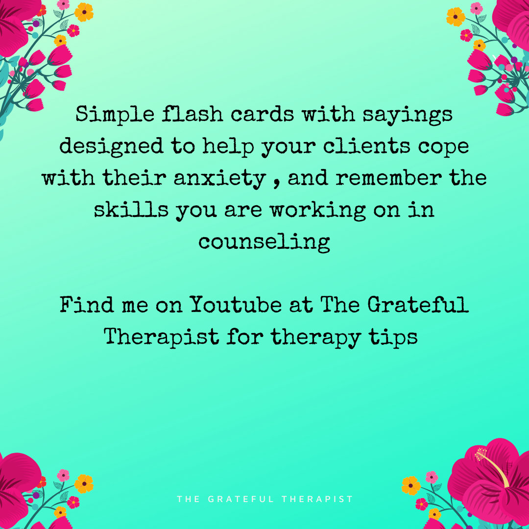 Anxiety Management Coping Skills FLASH CARDS Therapist Counselor Mental ...