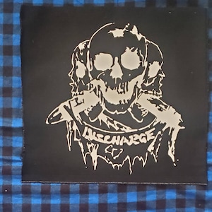 Discharge skulls punk punkrock hardcore crustpunk metal dbeat patch backpatch