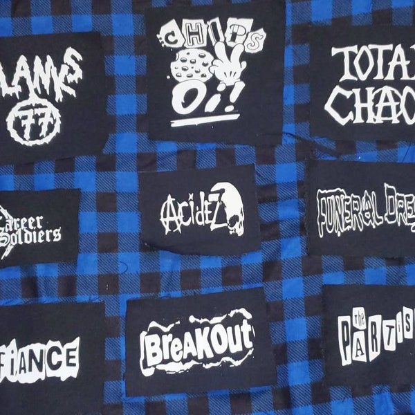 Punk Patches(blanks 77, chips ov oi,total chaos, career soilders, acidez, funeral dress, defiance,breakout, the partisans)