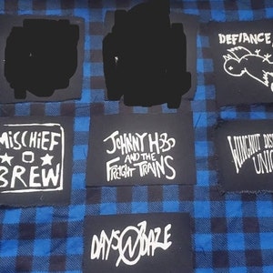 Folk punk punkrock patches(defiance ohio, mischief brew, Johnny hobo , wingnut dishwashers union and days n daze