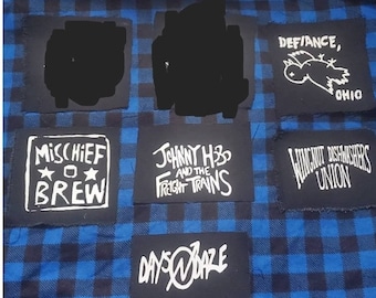 Folk punk punkrock patches(defiance ohio, mischief brew, Johnny hobo , wingnut dishwashers union and days n daze