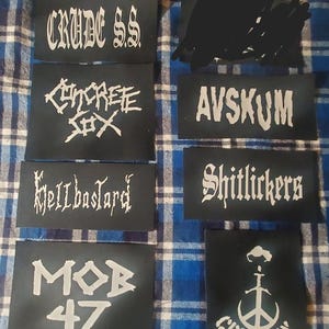 Punk crust dbeat powerviolence patches(Crude SS,Concrete Sox,Avskum,Hellbastard,shitlickers,Mob 47,Crucifix