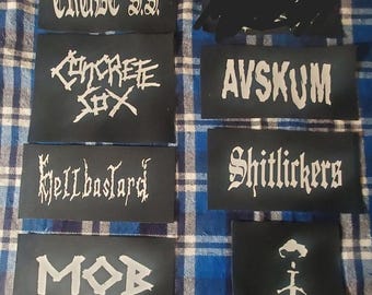 Punk crust dbeat powerviolence patches(Crude SS,Concrete Sox,Avskum,Hellbastard,shitlickers,Mob 47,Crucifix