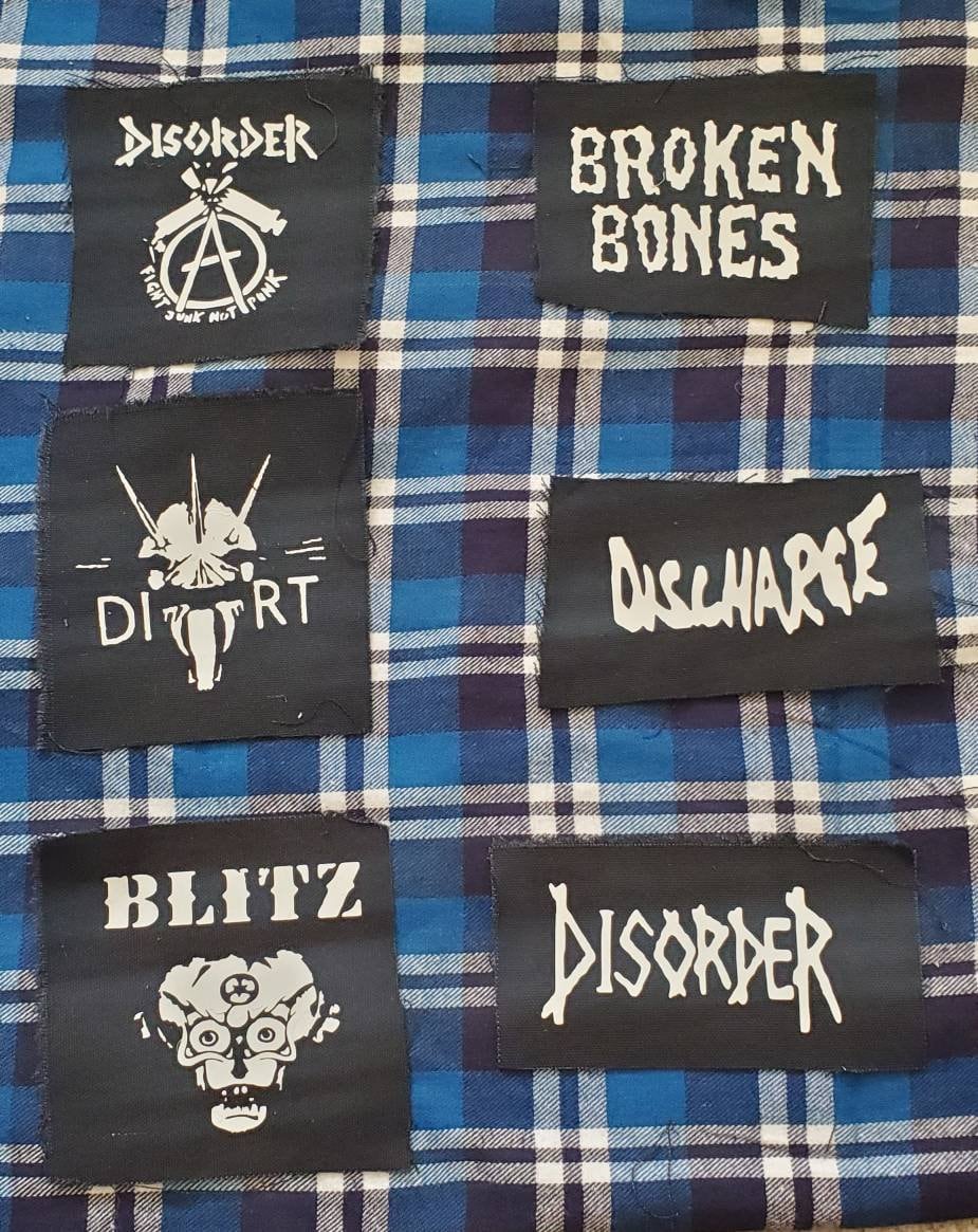 Punk Crust Punk Band Patches( Disorder,broken Bones,dirt