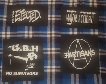 Punk rock oi patches (The Ejected,Major Accident,GBH,The Partisans)