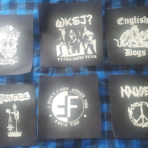 Punk punkrock crust punk hardcore streetpunk oi english dogs, a//political nausea wksj)patches