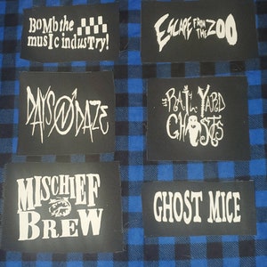 Folk punk patches 2(bomb the music industry,escape from the zoo,days n daze,rail yard ghosts,mischief brew,ghost mice)