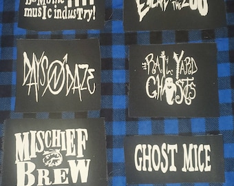 Folk punk patches 2(bomb the music industry,escape from the zoo,days n daze,rail yard ghosts,mischief brew,ghost mice)