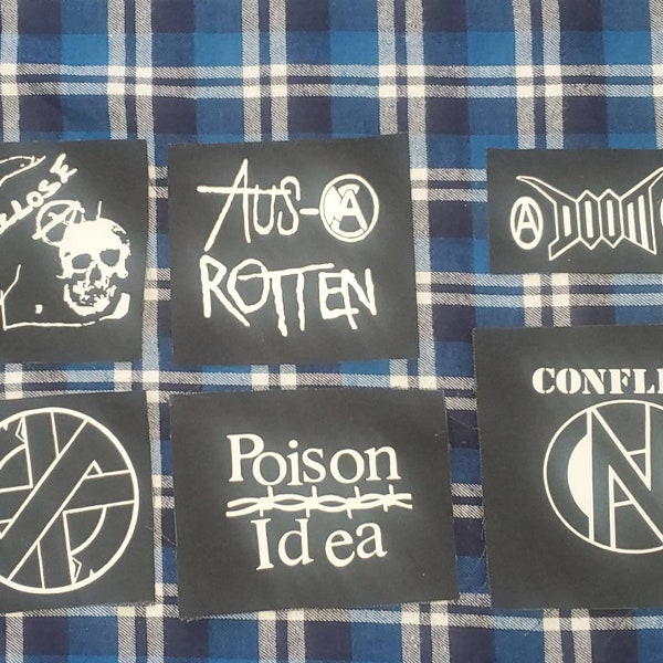 Punk patches(disclose,aus rotten,doom,crass,poison idea,conflict)