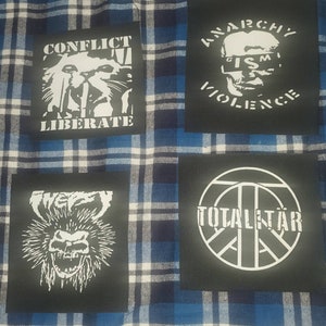 Punk crust dbeat,anarcho punk patches(conflict,gism,inepsy,totalitar)