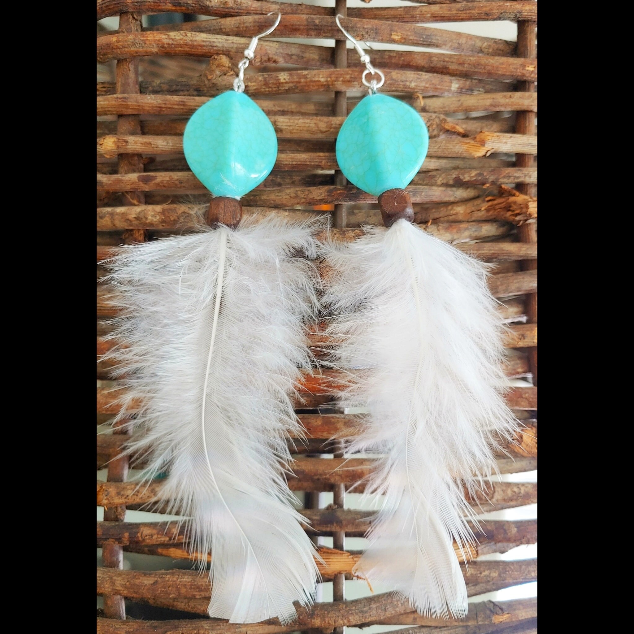 Feather earrings Etsy