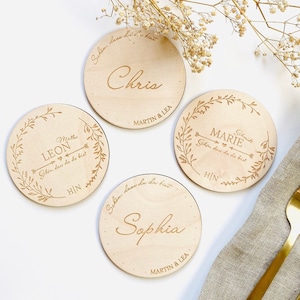 Personalisierte Platzkarten aus Holz, für die Hochzeit oder festliches Event, Tischkarten mit Namen, Hochzeitsgäste, Gastgeschenk, Tischdeko