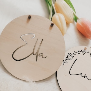 Letrero personalizado con nombre perforado en letrero de puerta de madera / letrero de pared decoración de la habitación de los niños