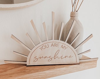 Holz Sonnen Aufsteller "you are my sunshine" | Kinderzimmer Dekoration und Geschenk zur Geburt