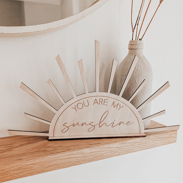 Holz Sonnen Aufsteller "you are my sunshine" | Kinderzimmer Dekoration und Geschenk zur Geburt