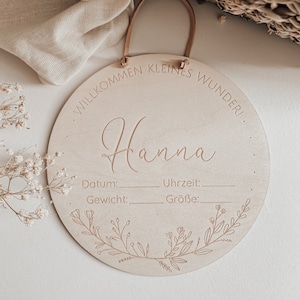 Fill out your name tag with birth dates yourself made of wood, birth sign personalized gift for birth / baptism
