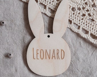 Paashanger met naam | gepersonaliseerd | Houten label cadeaulabel Pasen | Paashaashout | Paasmandje | Paascadeau