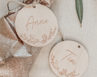 Personalized gift tags with name | Christmas and birthday | Table decoration