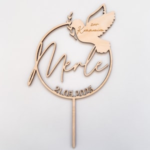 Individueller Kuchenstecker mit Taubenmotiv – für unvergessliche Momente: Dieser edle Cake Topper mit personalisierter Gravur ist eine wunderschöne Ergänzung für christliche Feste. Die Taube als spirituelles Symbol unterstreicht die Bedeutung von Taufe, Kommunion & Konfirmation.