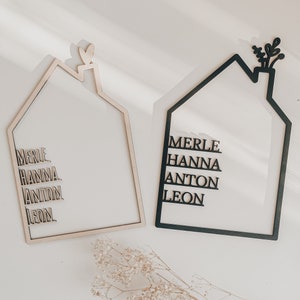 Haus mit Namen Holz Geschenk Hochzeit Personalisiertes Holzhaus Muttertagsgeschenk Familien Geschenk Einweihung Hochzeitsgeschenk Familie Bild 7