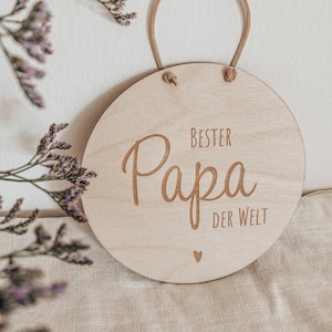 Vatertag Geschenk für Papa zum Geburtstag bester Papa Schild Vatertagsgeschenk aus Holz
