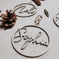Wooden Christmas balls with names | Personalized Christmas tree decorations | Christmas tree decorations, gift tags, Christmas gifts