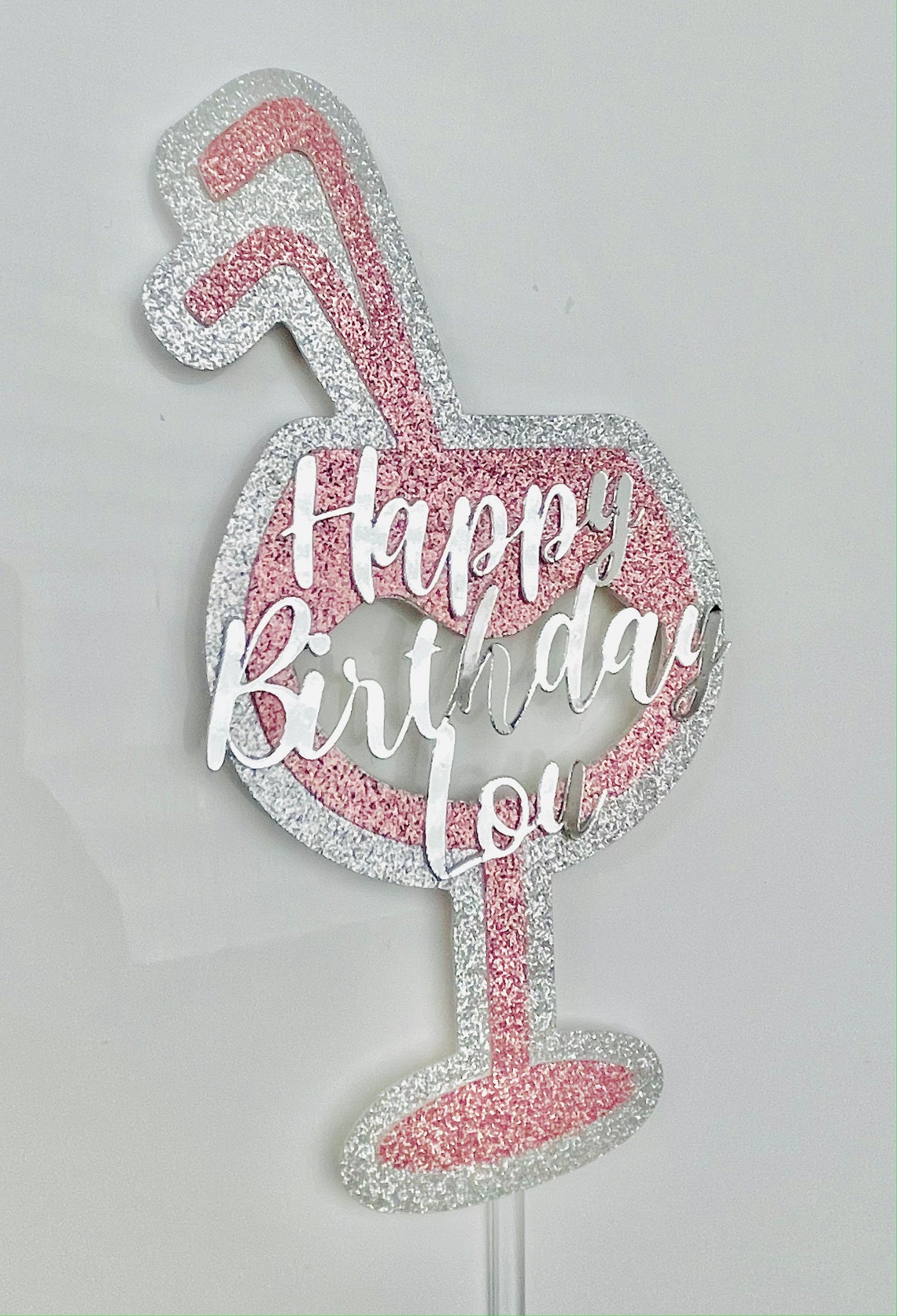 Gin Glass Cake Topper Personalised - Etsy UK