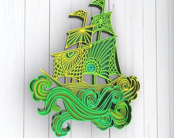 Download 3d Svg Pirate Ship Etsy